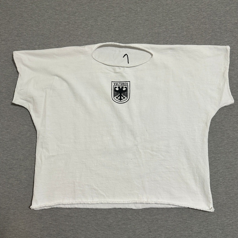Kanye West Vultures Boxy Tee LA Apparel Double Sided Crest Graphic White Size S